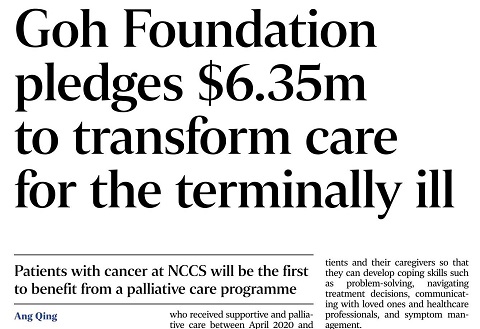 Goh Foundation pledges $6.35m to transform care for the terminally ill